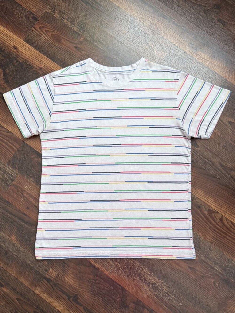 Original Use - White & Multicolor Striped T-Shirt